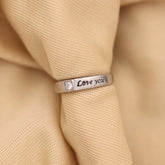 Silver Love You Adjustable Ring